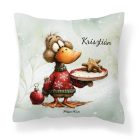 Névvel kérhető - Cuki karácsonyi kacsa sütivel mintás párna