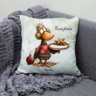Névvel kérhető - Cuki karácsonyi kacsa sütivel mintás párna