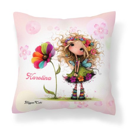 Névvel kérhető - Nagyon édes virág tündér mintás párna