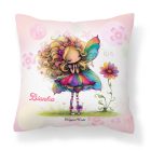 Névvel kérhető - Cuki virág tündér mintás párna