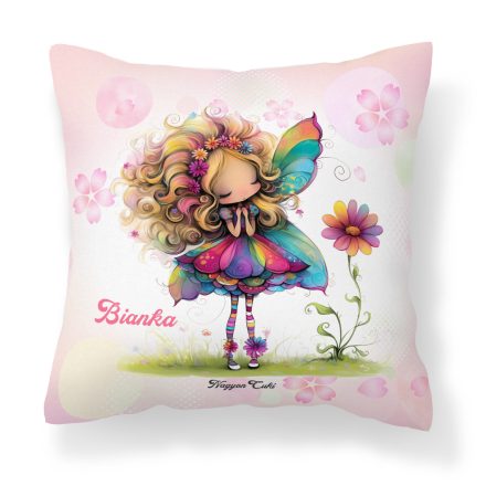 Névvel kérhető - Cuki virág tündér mintás párna