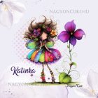 Névvel kérhető - Bájos ibolya virágos tündér mintás párna