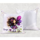 Névvel kérhető -  Cuki ibolya virágos tündér mintás párna