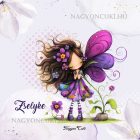 Névvel kérhető -  Cuki ibolya virágos tündér mintás párna