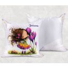 Névvel kérhető -  Cuki krókusz virágos tündér mintás párna
