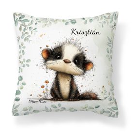   Névvel kérhető - Az erdő bölcs remetéje, a cuki borz mintás párna