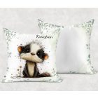 Névvel kérhető - Az erdő bölcs remetéje, a cuki borz mintás párna