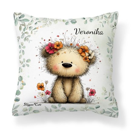 Névvel kérhető - A legcukibb tavaszi macika mintás párna