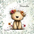 Névvel kérhető - A legcukibb tavaszi macika mintás párna