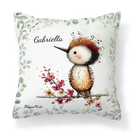 Névvel kérhető - Tündéri harkály, az erdő kis dobosa mintás párna