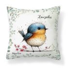 Névvel kérhető - Aranyos kék cinege, a fürge akrobata mintás párna