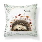 Névvel kérhető - A kert kis álmodozója, cuki süni mintás párna