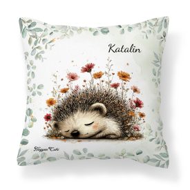   Névvel kérhető - A kert kis álmodozója, cuki süni mintás párna