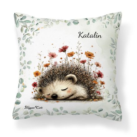 Névvel kérhető - A kert kis álmodozója, cuki süni mintás párna