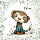 Névvel kérhető - Játékos felfedező, a vadászgörény mintás párna