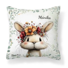   Névvel kérhető - Tavasz hírnöke, a mezei nyuszi mintás párna
