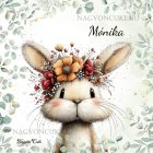 Névvel kérhető - Tavasz hírnöke, a mezei nyuszi mintás párna