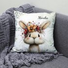 Névvel kérhető - Tavasz hírnöke, a mezei nyuszi mintás párna