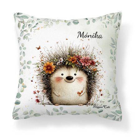Névvel kérhető - A rét mosolygós cukisága, a süni mintás párna