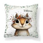 Névvel kérhető - Az erdő kis akrobatája, a mókus mintás párna