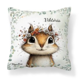   Névvel kérhető - Az erdő kis akrobatája, a mókus mintás párna