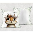Névvel kérhető - Az erdő kis akrobatája, a mókus mintás párna