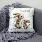 Névvel kérhető - Anya és a kicsi nyuszikája mintás párna