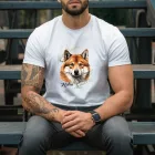 Névvel kérhető - Vörös Akita portré férfi póló