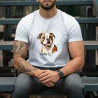 Névvel kérhető - Amerikai bulldog portré férfi póló