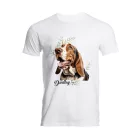 Névvel kérhető - Basset Hound portré férfi póló