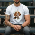 Névvel kérhető - Beagle portré férfi póló