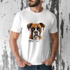Névvel kérhető - Barna Boxer portré férfi póló