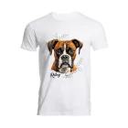 Névvel kérhető - Barna Boxer portré férfi póló