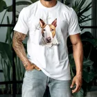 Névvel kérhető - Barna Bullterrier portré férfi póló