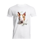 Névvel kérhető - Barna Bullterrier portré férfi póló