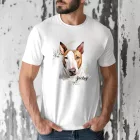 Névvel kérhető - Barna Bullterrier portré férfi póló
