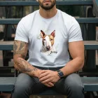Névvel kérhető - Barna Bullterrier portré férfi póló