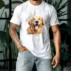 Névvel kérhető - Golden Retriever portré férfi póló