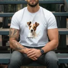 Névvel kérhető - Jack Russell terrier portré férfi póló
