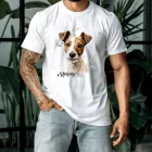 Névvel kérhető - Jack Russell terrier portré férfi póló