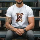 Névvel kérhető - Staffordshire terrier portré férfi póló