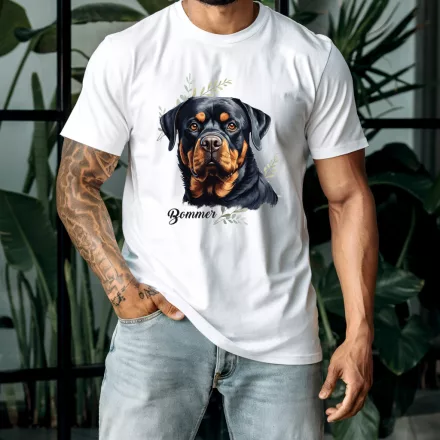 Névvel kérhető - Rottweiler portré férfi póló