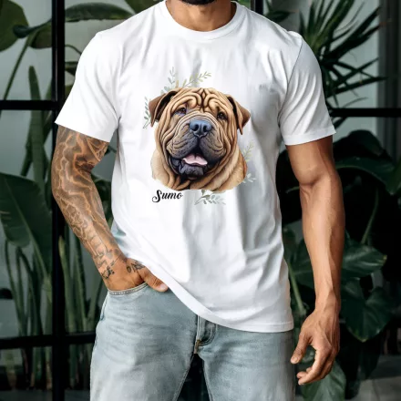 Névvel kérhető - Sharpei portré férfi póló