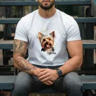 Névvel kérhető - Yorkshire terrier portré férfi póló