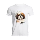 Névvel kérhető - Barna Shih tzu portré férfi póló