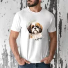 Névvel kérhető - Barna Shih tzu portré férfi póló