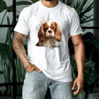 Névvel kérhető - Vörös Cavalier King Charles spániel portré férfi póló