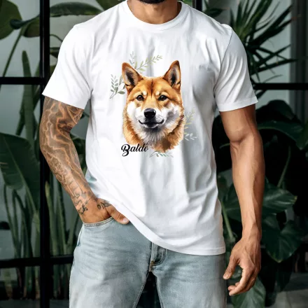 Névvel kérhető - Shiba inu portré férfi póló