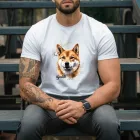 Névvel kérhető - Shiba inu portré férfi póló