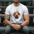 Névvel kérhető - Drótszőrű magyar vizsla portré férfi póló